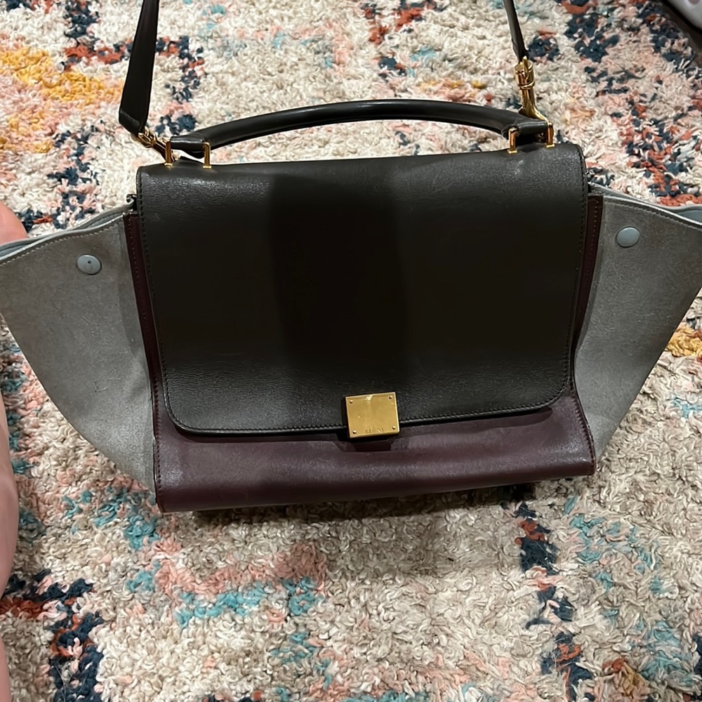 Celine Trapeze in beautiful maroon, grey, lighting blue  combo